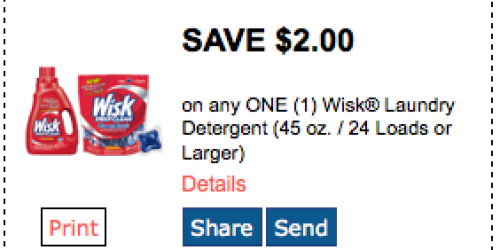 High Value $2/1 Wisk Laundry Detergent Coupon = Only $2 for 45.4 oz Bottle at Dollar General
