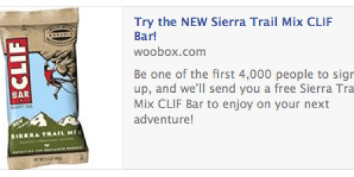 Free Sierra Trail Mix CLIF Bar 1st 4,000 (Facebook)
