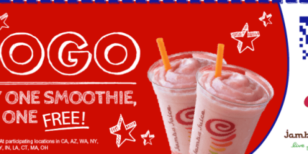 Jamba Juice: Buy 1 Get 1 FREE Smoothies (Select Locations Only – Valid Through July 7th)