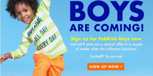 New FabKids Boys: Sign Up Now and Receive a Special Offer When the Boy’s Collection Launches