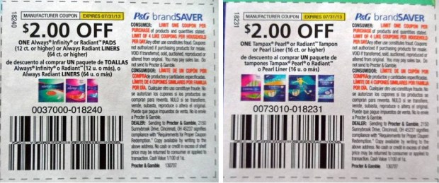 High Value 2 1 Tampax And 2 1 Always Coupons In Tomorrow S P G Insert Items Only 0 94 At Target Hip2save