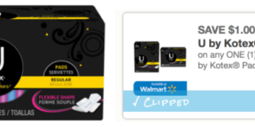 New $1/1 U by Kotex Pads or Tampons Coupon = Pads Only $0.99 at Walgreens
