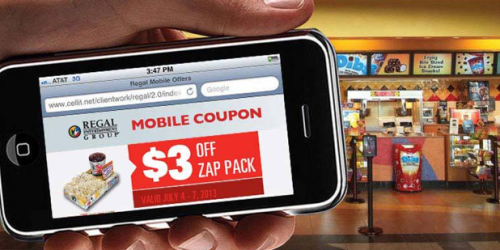 $3 Off Zap Pack at Regal Cinemas (Mobile Offer) + $2 Off Popcorn with Drink Purchase at Cinemark