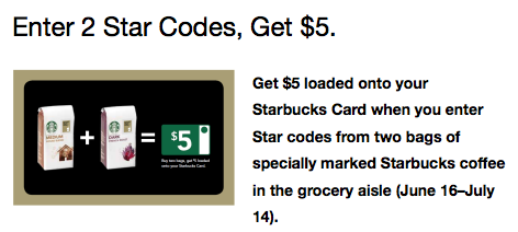 My Starbucks Rewards Enter 2 Star Codes From Coffee Bags And
