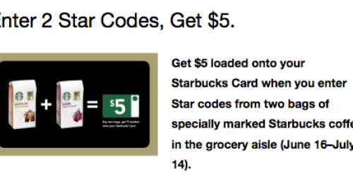 My Starbucks Rewards: Enter 2 Star Codes from Coffee Bags and Score $5 (+ Walmart Deal)