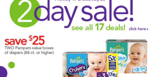 Babies R Us: Automatic $25 Off 2 Pampers Value Boxes of Diapers (Valid 7/19-7/20 Only!)