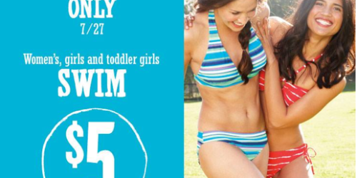 Old Navy: $5 Swim Sale for Women & Girl’s (In-Store and Online – Today Only!)