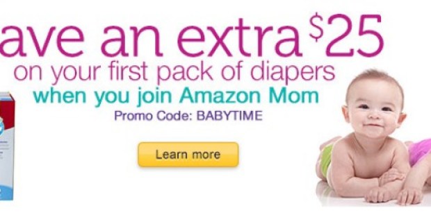 Amazon Mom: *HOT* $25 Off First Pack Of Diapers Purchase + FREE 2-Day Shipping for 3 Months (Last Day!)