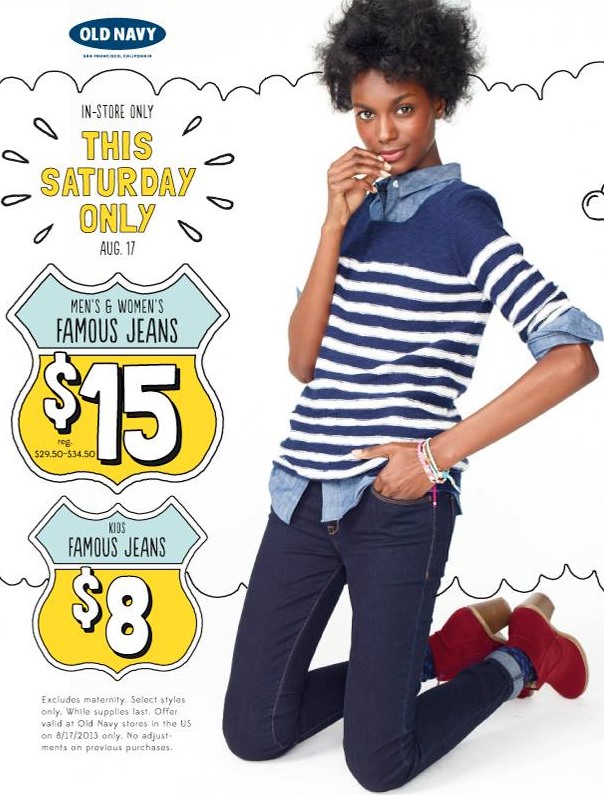 Old Navy: Men & Women's Famous Jeans $15 & Kid's Famous Jeans Only $8 ...