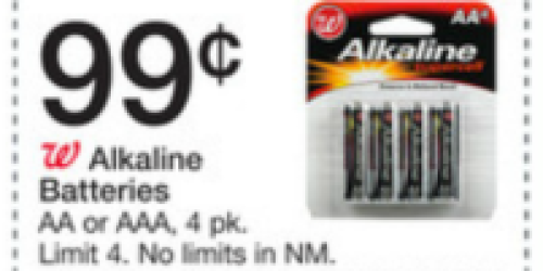 Walgreens: Alkaline Batteries 4-Packs Only $0.50 Each