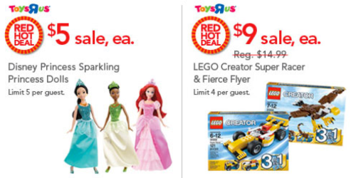 Toys R Us Deals (Valid 8/3, In-Store Only): Disney Princess Sparkling Dolls Only $5 + More