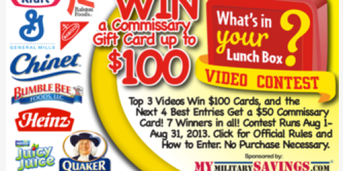 Military Giveaway: 7 Win $50-$100 Commissary Gift Cards (+ Hot Commissary Deals Valid Thru August)