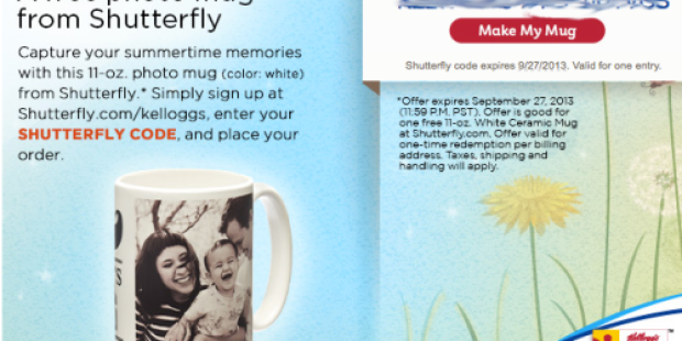 Kellogg’s Family Rewards Members: Free Photo Mug from Shutterfly – Just Pay Shipping (Check Your Inbox!)
