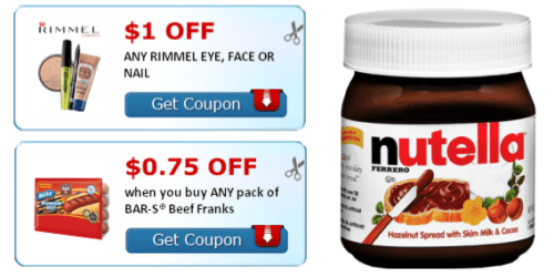 New $1/1 Nutella, $0.75/1 Bar-S Beef Franks, and More (+ Great Deals at Rite Aid, Walmart and Walgreens)
