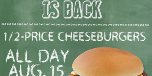 Sonic Drive-In: 1/2 Price Cheeseburgers (8/15 Only)