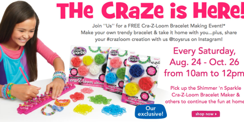 ToysRUs: FREE Cra-Z-Loom Bracelet Making Event from 10AM-12PM (Every Saturday Thru October 26th!)