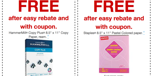 Staples: FREE Copy Paper, Pastel Colored Paper & Photo Paper (After Easy Rebates)