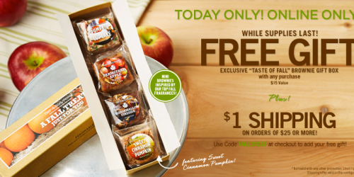 Bath & Body Works: FREE Taste of Fall Brownie Gift Box with ANY Purchase ($15 Value) – Today Only
