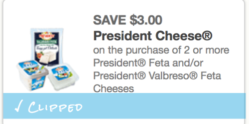 High Value $3/2 President Feta and/or President Valbreso Feta Cheese Coupon