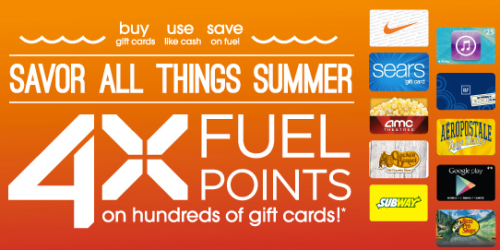 Kroger: 4X Fuel Points on Select Gift Card Purchases