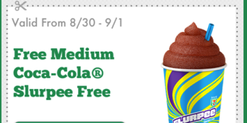 7-Eleven: FREE Medium Coca-Cola Slurpee for Mobile App Users (Valid 8/30-9/1 Only)