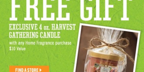 Bath & Body Works: Free 4 oz Harvest Gathering Candle w/ Home Fragrance Purchase (9/21 Only from 12-4 PM)