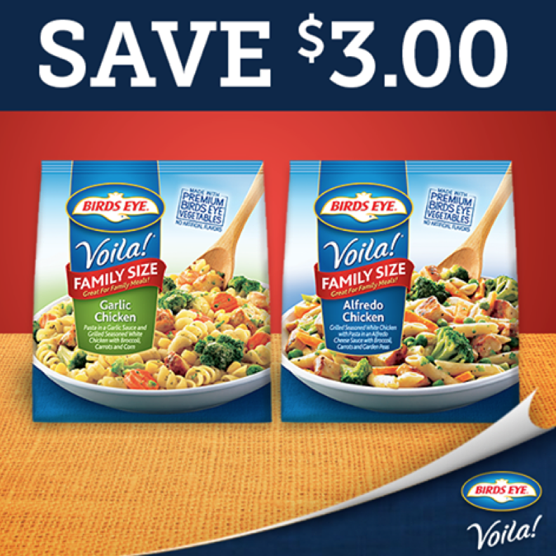 New $3/2 Birds Eye Voila! Family Size Skillet Meals Coupon (Facebook)