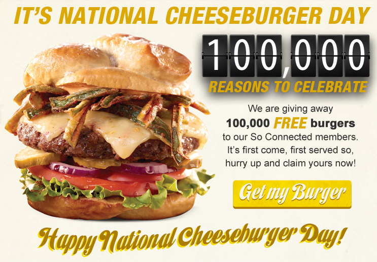 Ruby Tuesday: FREE Burger (1st 100,000!)