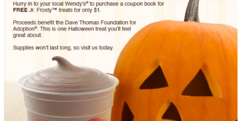 Wendy’s: $1 Halloween Coupon Booklet (Includes 10 FREE Jr. Frosty Coupons!)