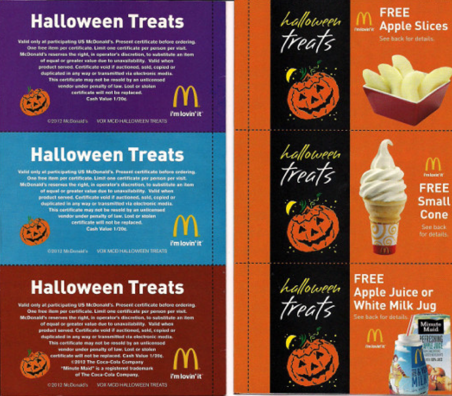 McDonald’s Halloween Treats Coupon Booklet Only 1 Or 2 (Includes 12