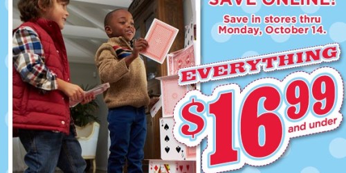 Gymboree.com: Everything $16.99 & Under Sale Ends Today = Great Deals on Outerwear, Sweaters + More