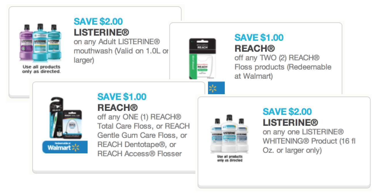 New Listerine &amp; Reach Coupons (= Listerine Mouthwash 1-Liter Bottle ...