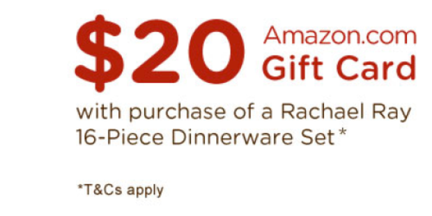 Amazon: Rachael Ray Dinnerware Sets Only $49.99 (Reg. $140!) + FREE $20 Amazon Gift Card