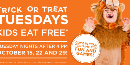 Bob Evans: Kids Eat FREE on Tuesday Nights (+ Come Dressed in Your Halloween Costume for Fun & Games!)