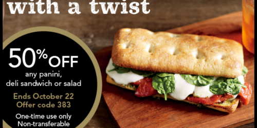 Starbucks Rewards Members: Possible 50% Off Any Panini, Deli Sandwich or Salad + More (Check Your Email!)