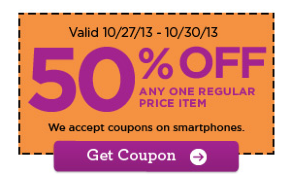 Michaels: 50% Off Any Regular Price Item Coupon