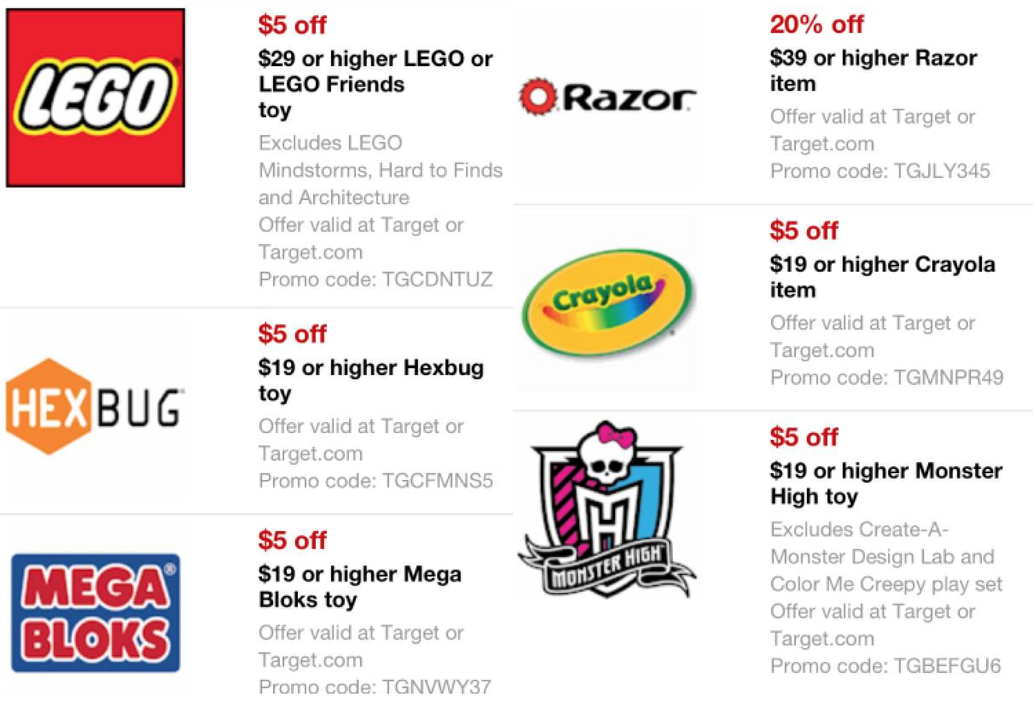 Target *HOT* Lots Of New Toy Mobile Coupons