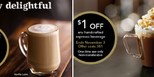 Starbucks: 25% Off or $1 Off Any Handcrafted Espresso Beverage (Select Starbucks Rewards Members)