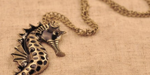 Amazon: Vintage Seahorse Pendant Necklace Only $0.89 + FREE Shipping (+ Owl Pendant $0.75 Shipped!)