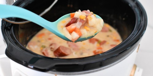 Turn Frozen Hash Browns into Easy Sausage Corn Chowder!
