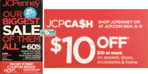JCPenney: $10 Off $10 Purchase Coupon Valid November 6th-11th (Check Your Mailbox)