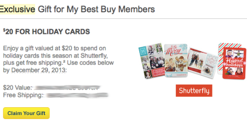 Best Buy Rewards Members: Possible FREE $20 Shutterfly Credit AND Free Shipping Code (Check Your Inbox!)