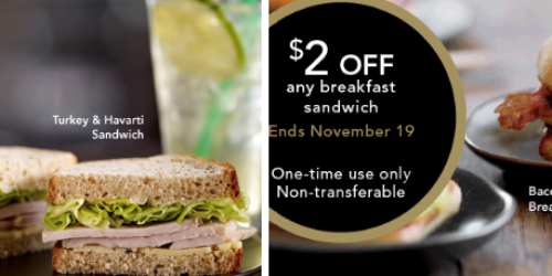 Starbucks: 50% Off Food Items or $2 Off Breakfast Sandwich (Select Starbucks Rewards Members)