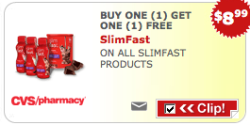 CVS: Rare Buy 1 Get 1 Free ALL Slim-Fast Products Store Coupon