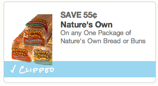 Rare $0.55/1 Nature’s Own Bread Coupon = Possibly Only $0.45 for a Loaf ...