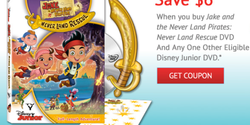 New $6 Off Jake and the Never Land Pirates DVD and Other Eligible Disney Junior DVD Coupon