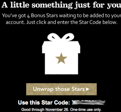 Starbucks Possible Email With 4 Free Bonus Stars Check Your