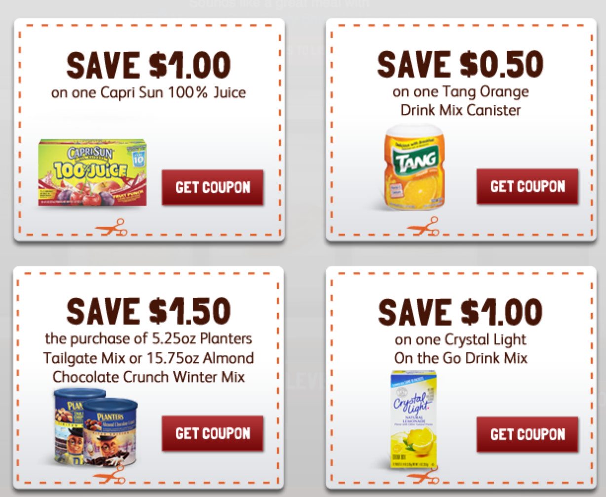 High Value 1 1 Capri Sun 100 Juice Coupon 1 50 1 Planters Tailgate 
