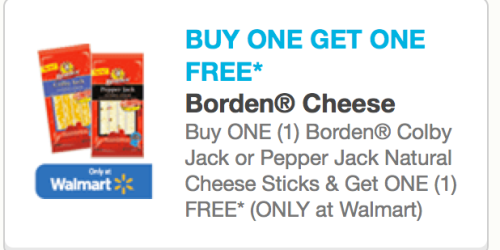 Buy 1 Borden Colby Jack or Pepper Jack Natural Cheese Sticks, Get 1 FREE Coupon