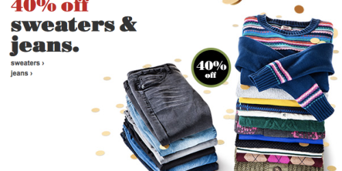 Target.com: 40% Off Sweaters & Jeans + Stackable Baby/Toddler Promo Codes = Great Deals